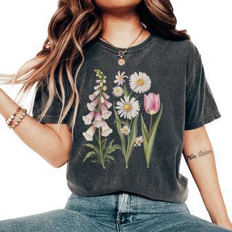 Foxglove Daisy Tulip Wildflower Garden Harmony Women's Oversized Comfort T-Shirt - Thegiftio UK