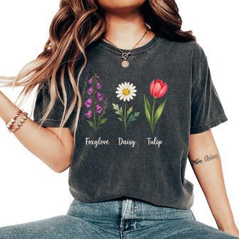 Foxglove Daisy Tulip Women Women's Oversized Comfort T-Shirt - Thegiftio UK