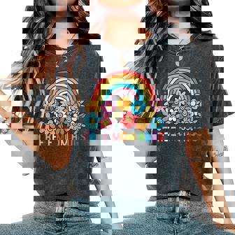 Free Mom Hugs Rainbow Lgbt Gay Lesbian Transgender Pride Women's Oversized Comfort T-Shirt - Monsterry