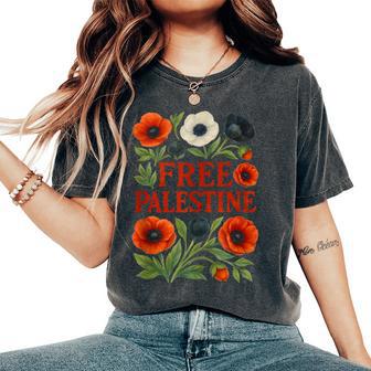 Free Palestine Flower Palestine Clothing Support Gaza Women's Oversized Comfort T-Shirt - Thegiftio UK