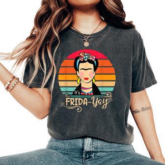 Frida-Yay Frida Floral Vintage Women's Oversized Comfort T-Shirt - Thegiftio UK