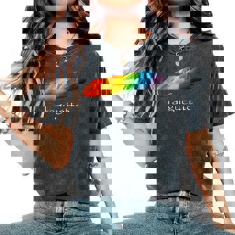 Baguette Rainbow Faguette Lgbt Pride Month Women's Oversized Comfort T-Shirt - Monsterry