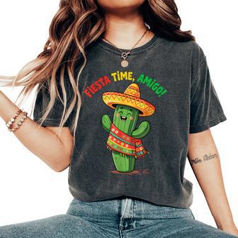 Cactus Cinco De Mayo Niños Niños Hombres Mexicano Camiseta extragrande cómoda para mujer - Regaloses