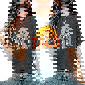 Chicken Meme Trendy Taco Trump Always Chickens Out Women's Oversized Comfort T-Shirt | Mazezy