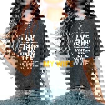 Fishing – I Love Fishing When My Wife Lets Me Husband Women's Oversized Comfort T-Shirt | Mazezy