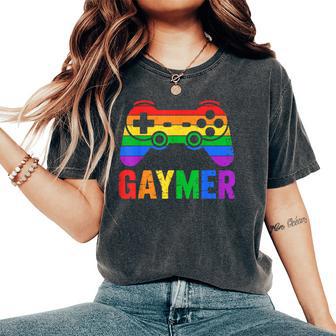 Gaymer Rainbow Game Pride Lgbt Support Women's Oversized Comfort T-Shirt - Thegiftio UK