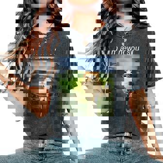 Meowl Meme Cat Owl Meme Brainrot Gen Alpha Meme Women's Oversized Comfort T-Shirt | Seseable FR