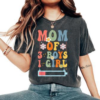 Mom Of 3 Boys 1 Girl Mother Wife Family Women's Oversized Comfort T-Shirt - Thegiftio UK