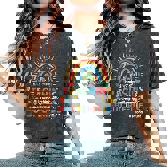 Teacher The Wonder Of Teaching Is Watching Caterpillar Women's Oversized Comfort T-Shirt - Thegiftio UK