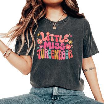 Threenager Happy 3Rd Bday Party 3 Years Old Girl Women's Oversized Comfort T-Shirt - Thegiftio UK