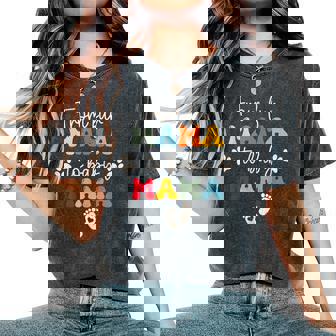 From Fur Mama To Baby Mom Groovy Dog Cat Owner Mom Pregnant Women's Oversized Comfort T-Shirt - Thegiftio UK