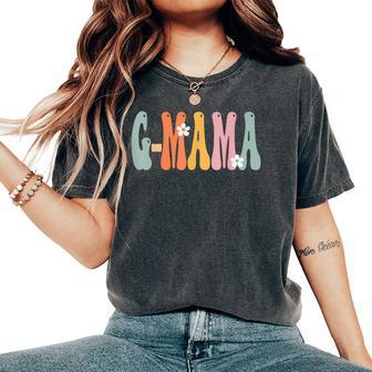 G-Mama Retro Groovy Print Mom Cute Grandma Women's Oversized Comfort T-Shirt - Thegiftio UK
