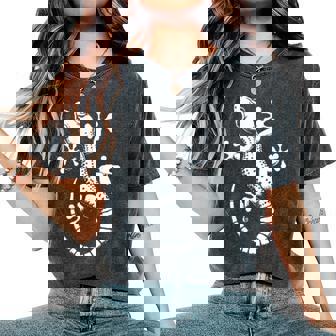 Gecko Dad Mom Lover モノクロ ヤモリ レディースオーバーサイズコンフォートTシャツ - Kawaiitshirt