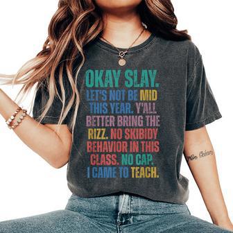 Gen Alpha Slang Teacher Teacher Group Back To School Women's Oversized Comfort T-Shirt - Thegiftio UK