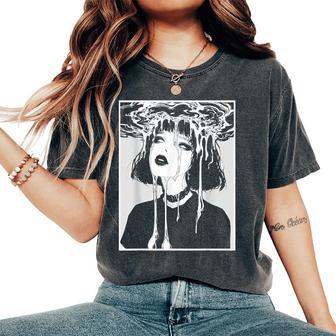 Ghoul Girl Trippy Horror Creepy Goth Grunge Edgy Harajuku Women's Oversized Comfort T-Shirt - Thegiftio UK