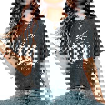 Girl Dad Est 2024 Dad Of Girls Father's Day Women's Oversized Comfort T-Shirt - Thegiftio