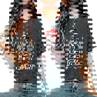 Girls Rock Rock'n Roll Girl Skeleton Rocker Cool Punk Rock Women's Oversized Comfort T-Shirt - Monsterry