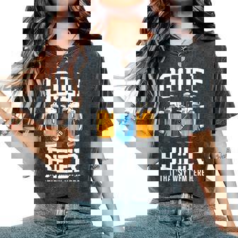 Golf And Beer That's Why I'm Here ゴルフ ビールを飲む人 レディースオーバーサイズコンフォートTシャツ - Kawaiitshirt