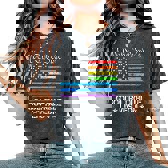 Good Necessary Trouble Lives On Rainbow Usa Flag Resistance Women's Oversized Comfort T-Shirt | Mazezy
