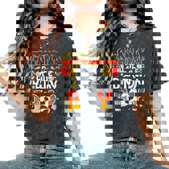 Grandma Of The Birthday Boy Family Party Decor Grandson Women's Oversized Comfort T-Shirt | Seseable UK