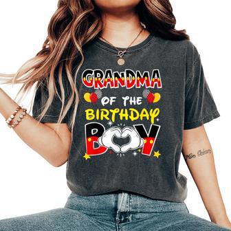 Grandma Of The Birthday Boy Family Party Decor Matching Women's Oversized Comfort T-Shirt - Thegiftio UK