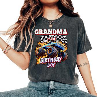Grandma Of The Birthday Boy Monster Truck Birthday Party Women's Oversized Comfort T-Shirt - Thegiftio UK