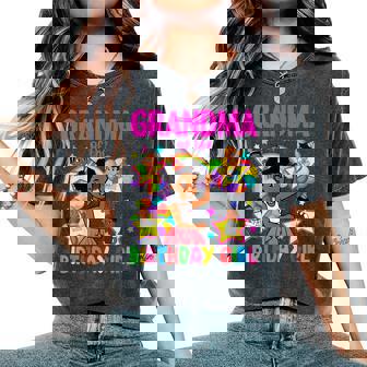 Grandma Of Birthday Girl Gracie Birthday Dolls Girl Party Women's Oversized Comfort T-Shirt | Mazezy