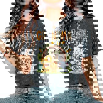 Grandma Of The Wild One 1St Bday Safari Jungle Animals Women's Oversized Comfort T-Shirt - Thegiftio