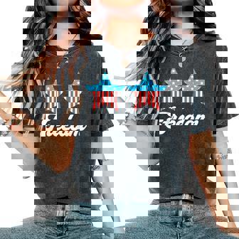 Groovy Freedom 4Th Of July Matching Couples Women's Oversized Comfort T-Shirt | Mazezy