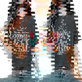 Groovy Summer Vacay Loading Teacher Week Last Day Of School Women's Oversized Comfort T-Shirt | Mazezy