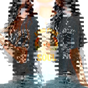 Groovyoul リバイバル レトロ ヴィンテージ 70年代 ファンク アフロ ソウル レディースオーバーサイズコンフォートTシャツ - Kawaiitshirt