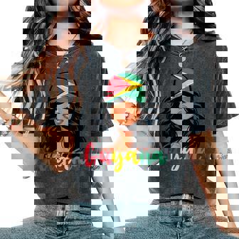 Guyanese Girl Guyana Flag Proud Guyanese Women Women's Oversized Comfort T-Shirt | Mazezy