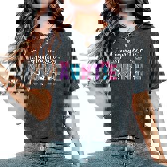 Gymnastics Auntie Gymnast Aunt Gymnastics Aunt Small Black Women's Oversized Comfort T-Shirt - Monsterry