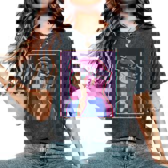 Hailatanad Anime Girl Japaneseaporwave Aesthetic レディースオーバーサイズコンフォートTシャツ - Kawaiitshirt