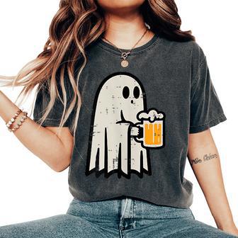 Halloween Ghost Drink Lazy Costume Party Dad Women Women's Oversized Comfort T-Shirt - Thegiftio UK
