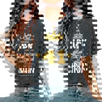 Happy 41St Birthday アイデア 41歳の男性と女性に レディースオーバーサイズコンフォートTシャツ - Kawaiitshirt