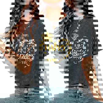 Happy Birthday To Me Queen Heart African American Afro Woman Women's Oversized Comfort T-Shirt - Thegiftio UK