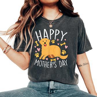 Happy Mother's Day Golden Retriever Puppy Heart Woman Women's Oversized Comfort T-Shirt - Thegiftio UK