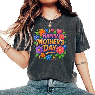 Happy Mother's Day Mommy Cute Floral Grandma Mom Women's Oversized Comfort T-Shirt - Thegiftio UK