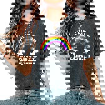 I Hate Everyone Equally Lgbtq Pride Flag Rainbow Women's Oversized Comfort T-Shirt - Monsterry