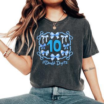 Hello Ten Double Digits Cute Coquette Bow 10Th Birthday Girl Women's Oversized Comfort T-Shirt - Thegiftio UK