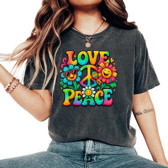 Hippie Peace Sign Love Tie Dye For Men Women's Oversized Comfort T-Shirt - Thegiftio UK