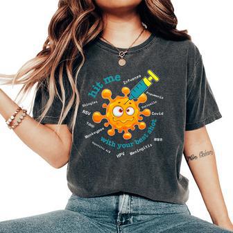 Hit Me With Your Best Shot Pharmacist Pharmacy Tech Nurse Women's Oversized Comfort T-Shirt - Thegiftio UK