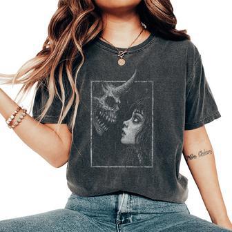 Horror Creepy Demon Monster Anime Manga Alt Scary Goth Girl Women's Oversized Comfort T-Shirt - Thegiftio