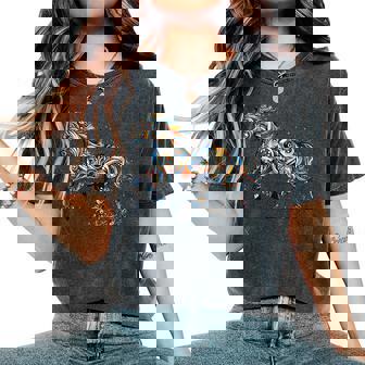 Horse Lover Majestic Horse 馬のグラフィック デザイン レディースオーバーサイズコンフォートTシャツ - Kawaiitshirt