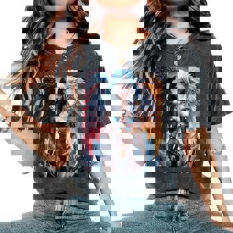 Hot Girl On 男性用 ハーフエンジェル&ハーフデーモンガール レディースオーバーサイズコンフォートTシャツ - Kawaiitshirt