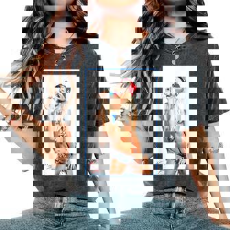 Hot Girl On 男性用 Ice Pop Pinup 2 レディースオーバーサイズコンフォートTシャツ - Kawaiitshirt