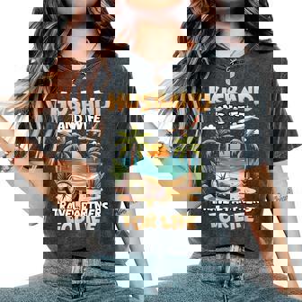 Husband And Wife Travel Partners Beach Matching Couples Women's Oversized Comfort T-Shirt - Seseable