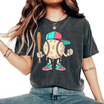 Ice Cream Drip Baseball Spots Baseball Drip For Girls Boys Women's Oversized Comfort T-Shirt - Thegiftio