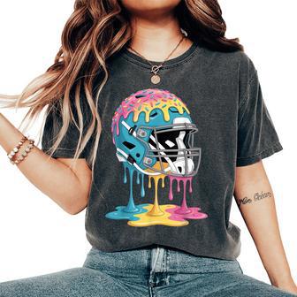 Ice Cream Drip Game American Football Helmet Drip Women's Oversized Comfort T-Shirt - Thegiftio UK